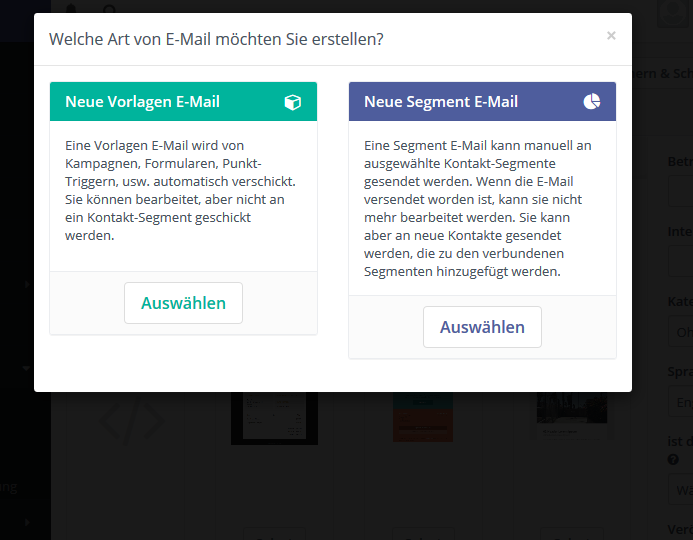 Mautic Emails erstellen