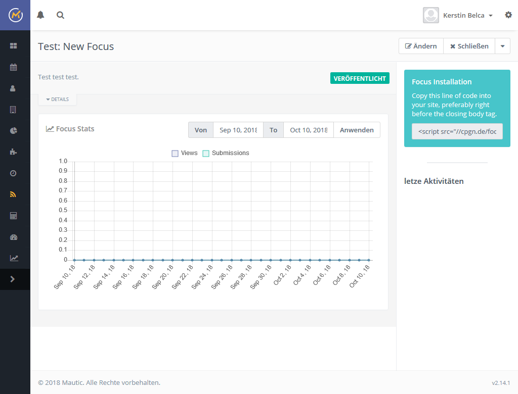 Mautic Focus Item Daten sammeln Content