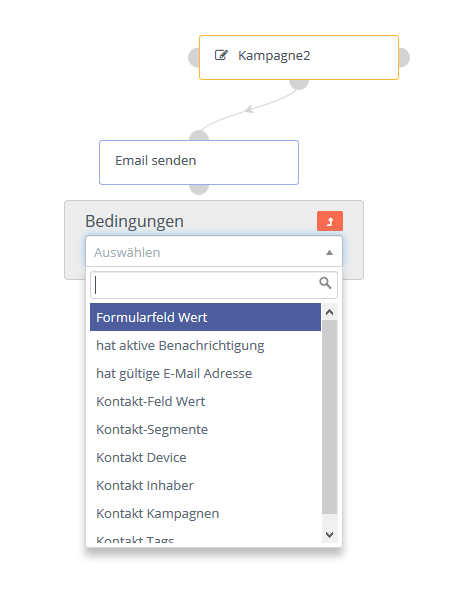 Mautic Kampagne Builder Bedingungen