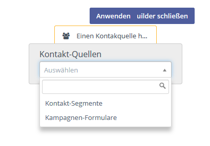 Mautic Kampagnen Quellen für Kontakte