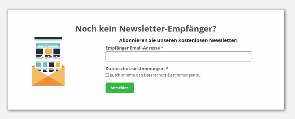 Ein Formular für die Newsletter-Anmeldung